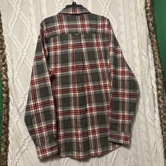 RedHead Mens medium Flannel Button Down plaid Shirt red green NWT - Picture 10 of 10